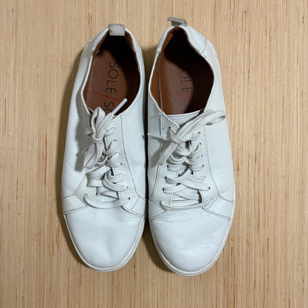 Sole Society White Leather Sneakers